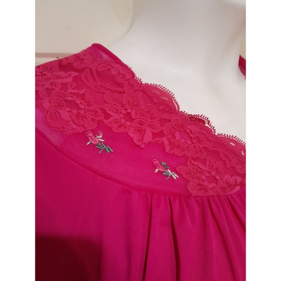 Vintage Robe, Womens, Shadowline. Floor Length, Lace Detail Pink Robe Crepe L - Picture 4 of 6
